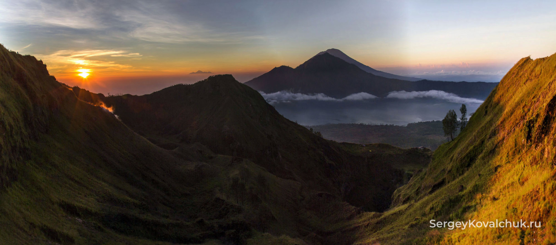 Вулкан Батур, остров Бали, Индонезия