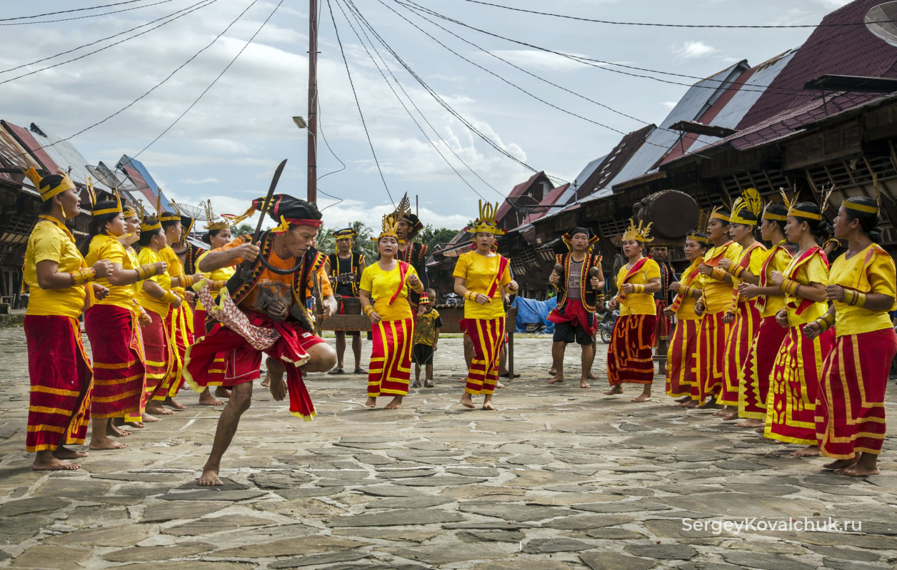 Военные танцы на острове Ниас, Индонезия