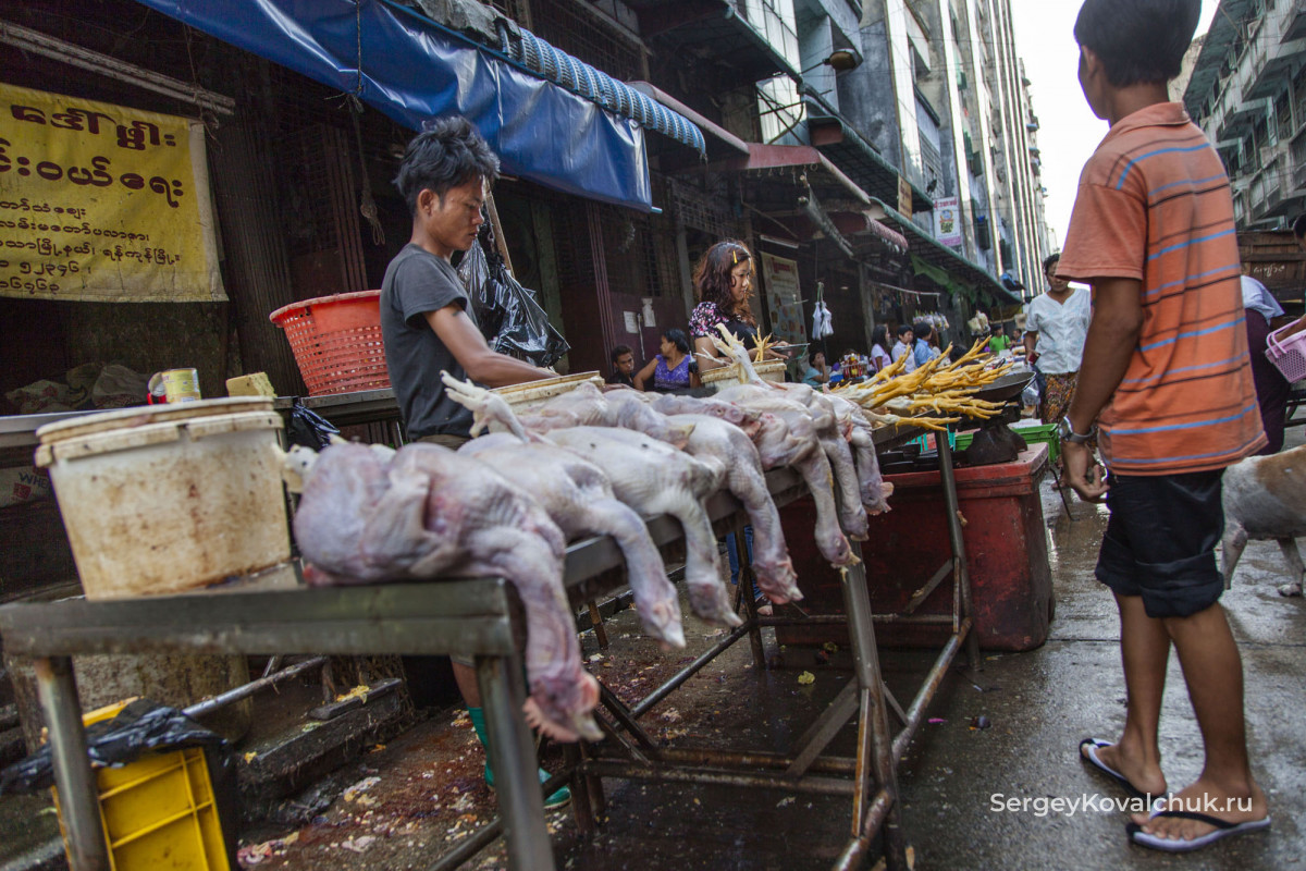 На рынке Янгона